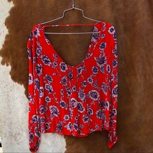 Billabong red floral tunic